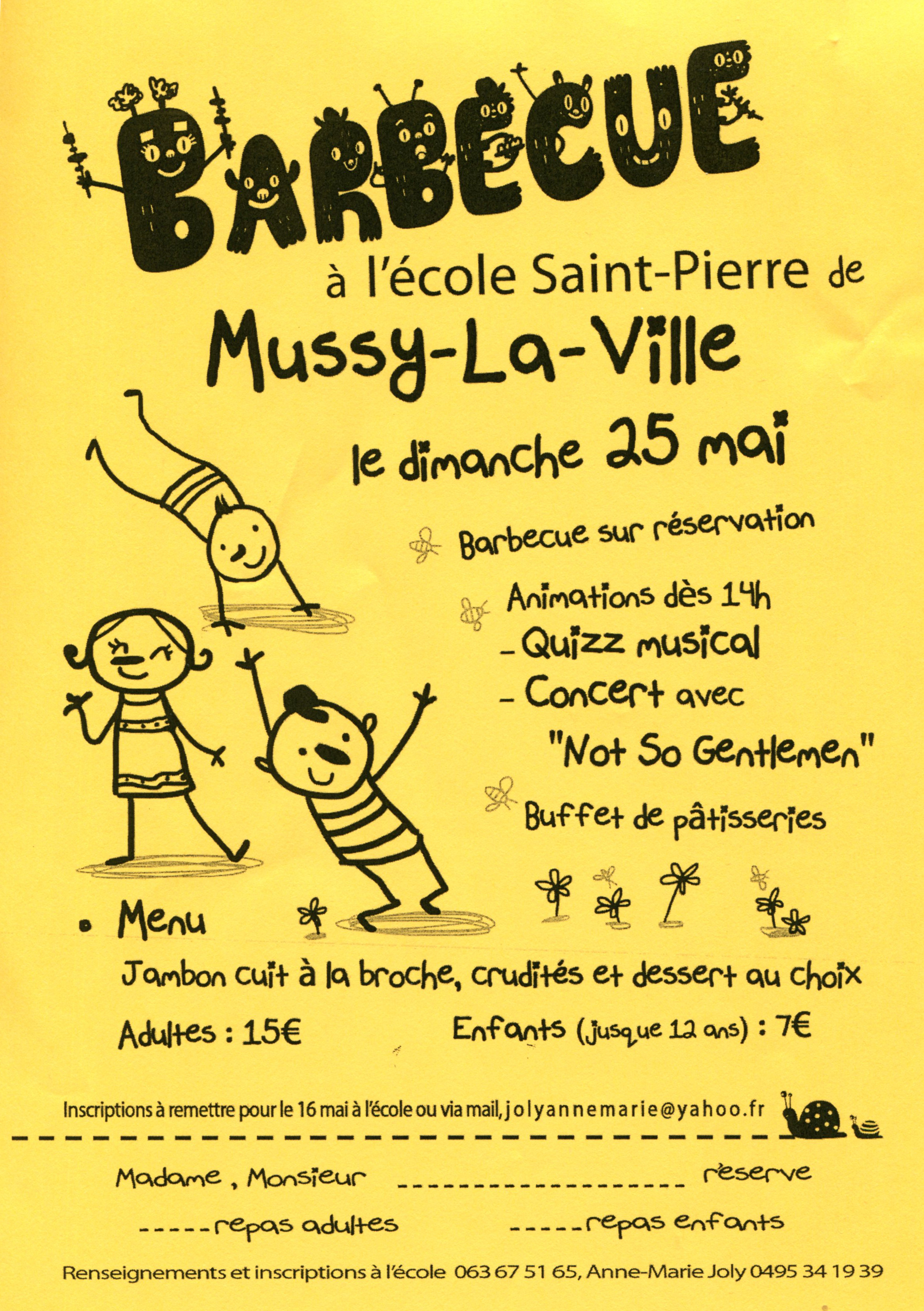 Babecue à l'école Saint Pierre de Mussy-la-Ville 2014